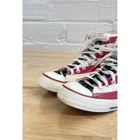 Converse Red/White/Blue All Star Unisex Adults Lace Up Closed Toe Shoes Size 10 - Picture 3 of 9